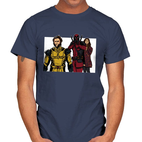 Distracted Deadpool - Mens T-Shirts RIPT Apparel Small / Navy