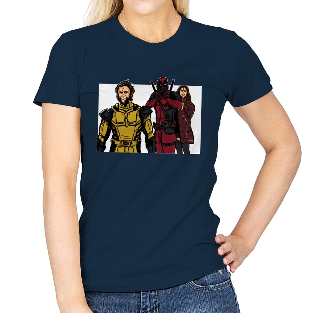 Distracted Deadpool - Womens T-Shirts RIPT Apparel Small / Navy