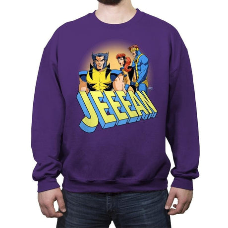 Distracted JEEEAN - Crew Neck Sweatshirt Crew Neck Sweatshirt RIPT Apparel Small / Purple