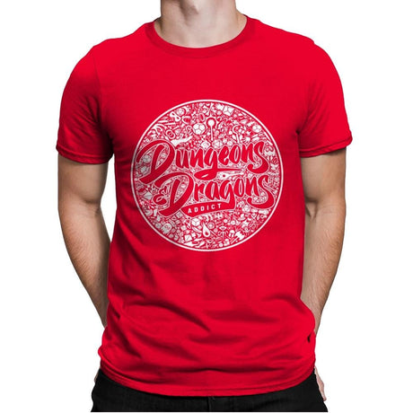 DnD Addict Mosaic - Mens Premium T-Shirts RIPT Apparel Small / Red