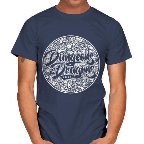 DnD Addict Mosaic - Mens T-Shirts RIPT Apparel Small / Navy