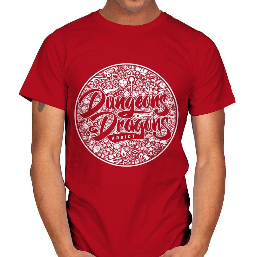 DnD Addict Mosaic - Mens T-Shirts RIPT Apparel Small / Red