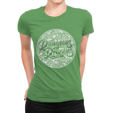 DnD Addict Mosaic - Womens Premium T-Shirts RIPT Apparel Small / Kelly