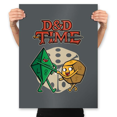 DnD Time - Prints Posters RIPT Apparel 18x24 / Charcoal