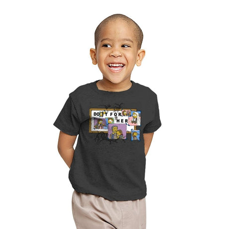 Do it for her LFU - Youth T-Shirts RIPT Apparel X-small / Charcoal