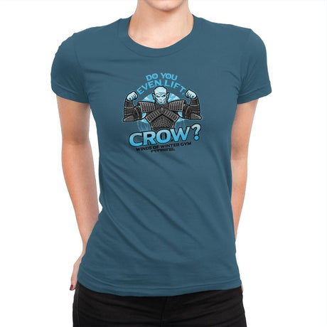 Do You Even Lift, Crow? Exclusive - Womens Premium T-Shirts RIPT Apparel Small / Indigo