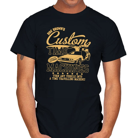 Doc Brown's Custom Time Machines - Mens T-Shirts RIPT Apparel Small / Black