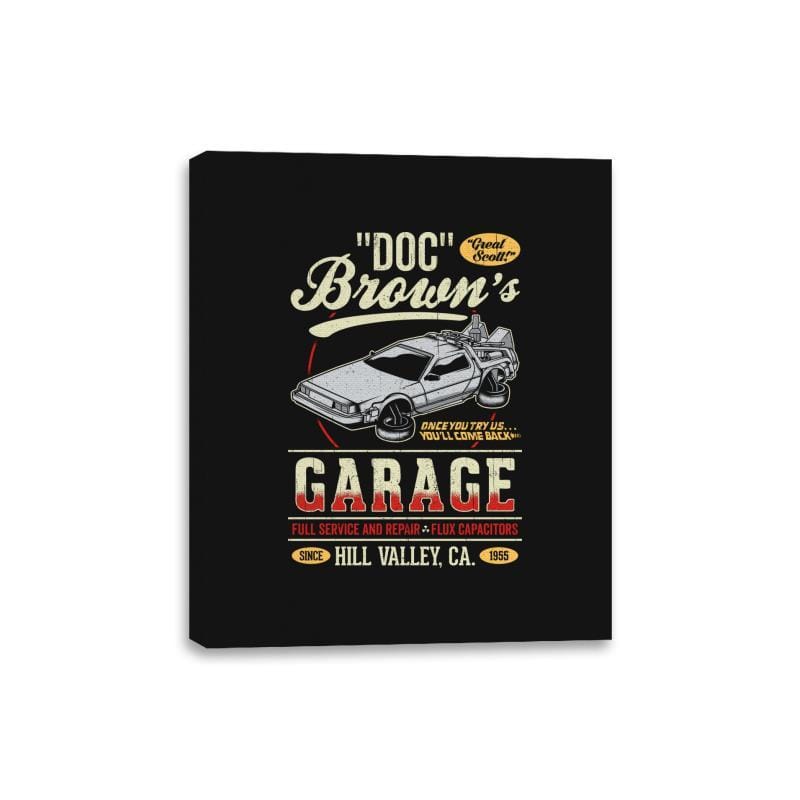 Doc Brown's Garage - Canvas Wraps Canvas Wraps RIPT Apparel 8x10 / Black