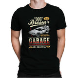 Doc Brown's Garage - Mens Premium T-Shirts RIPT Apparel Small / Black