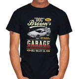 Doc Brown's Garage - Mens T-Shirts RIPT Apparel Small / Black