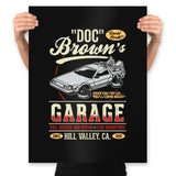 Doc Brown's Garage - Prints Posters RIPT Apparel 18x24 / Black