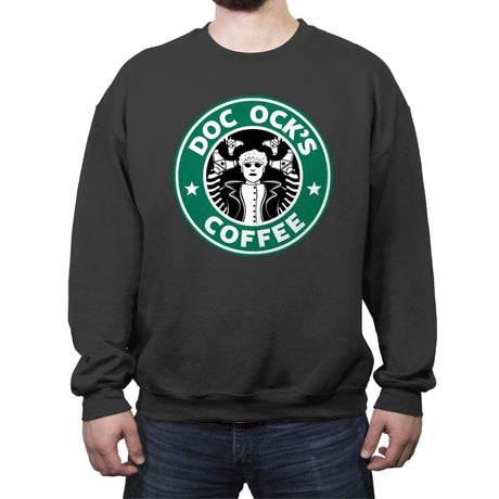 Doc Ock's Coffee - Crew Neck Sweatshirt Crew Neck Sweatshirt RIPT Apparel Small / Charcoal