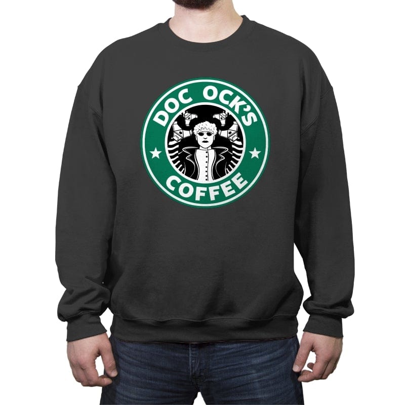 Doc Ock's Coffee - Crew Neck Sweatshirt Crew Neck Sweatshirt RIPT Apparel Small / Charcoal