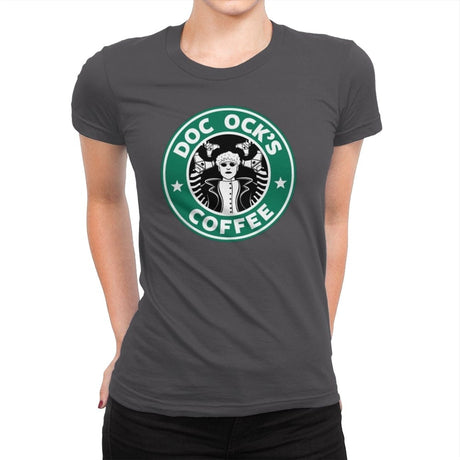 Doc Ock's Coffee - Womens Premium T-Shirts RIPT Apparel Small / Heavy Metal
