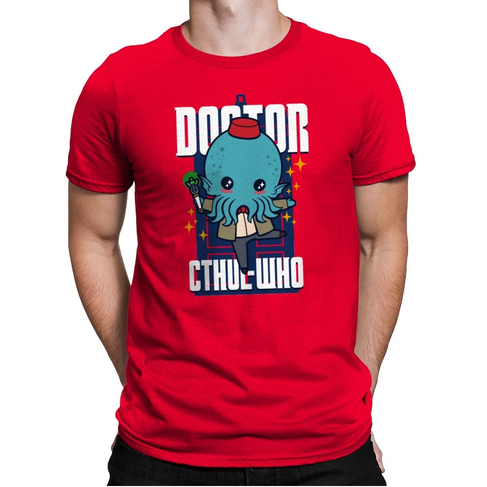 Doctor Cthul-Who - Mens Premium T-Shirts RIPT Apparel Small / Red
