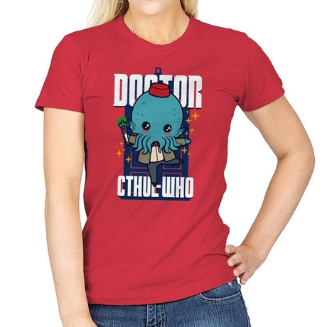 Doctor Cthul-Who - Womens T-Shirts RIPT Apparel Small / Red