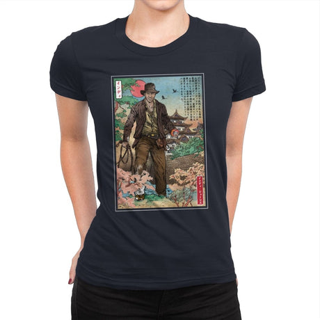 Doctor Jones in Japan - Womens Premium T-Shirts RIPT Apparel Small / Midnight Navy