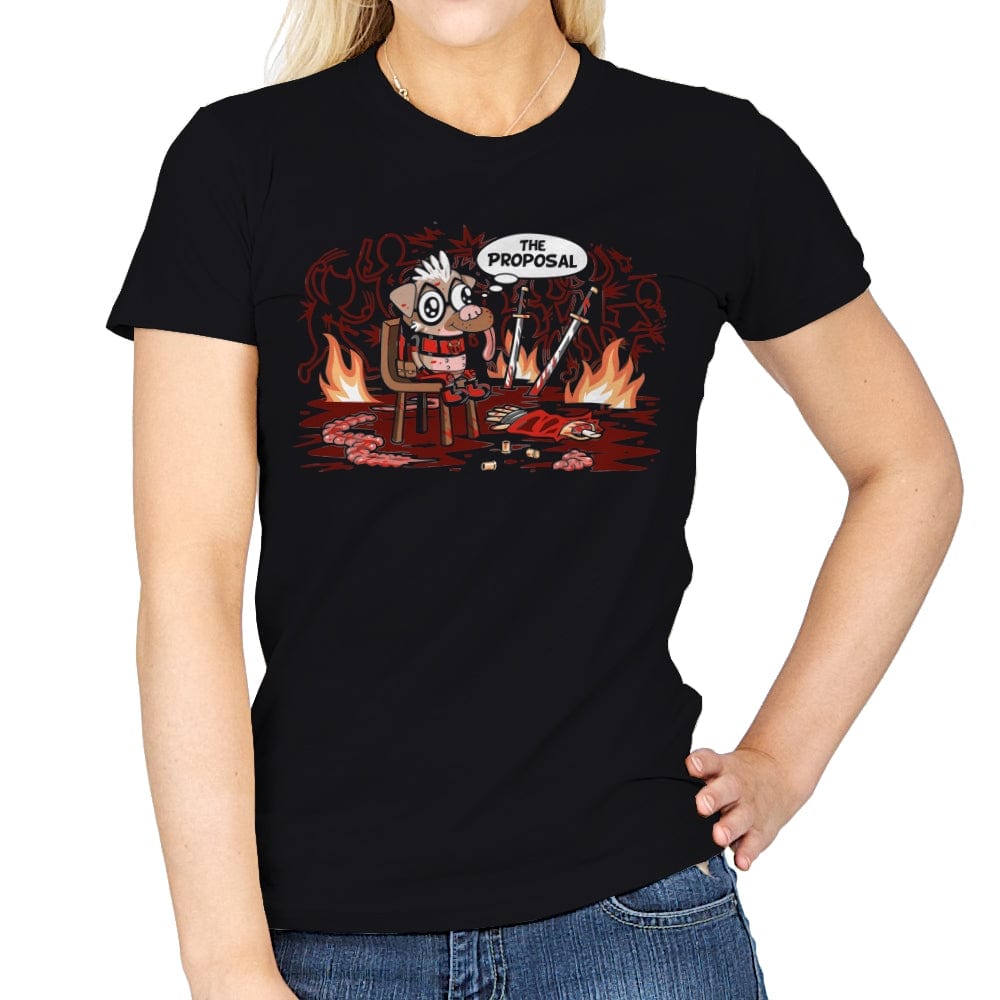Dog Proposal - Womens T-Shirts RIPT Apparel Small / Black