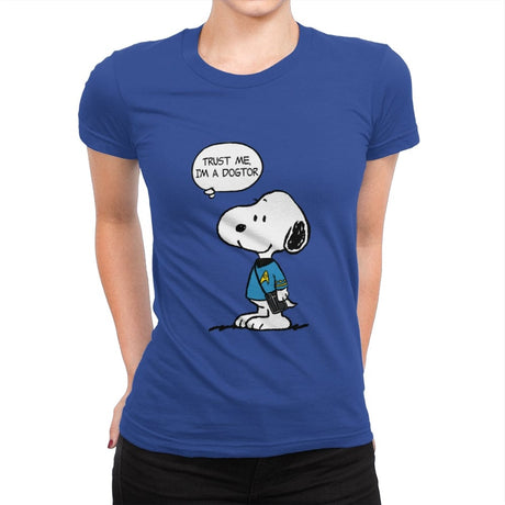 Dogtor Leonard McSnoop - Womens Premium T-Shirts RIPT Apparel Small / Royal