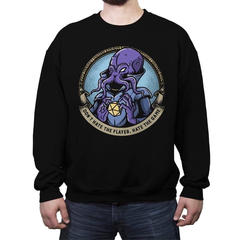 Don't Hate the Flayer - Crew Neck Sweatshirt Crew Neck Sweatshirt RIPT Apparel Small / Black