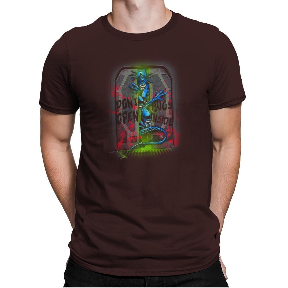Don't Open Bugs Inside Exclusive - Mens Premium T-Shirts RIPT Apparel Small / Dark Chocolate