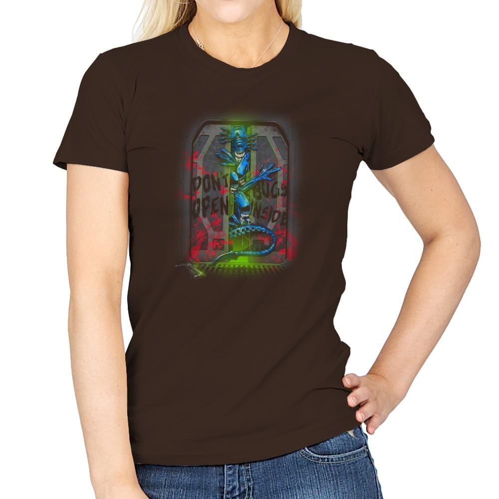 Don't Open Bugs Inside Exclusive - Womens T-Shirts RIPT Apparel Small / Dark Chocolate