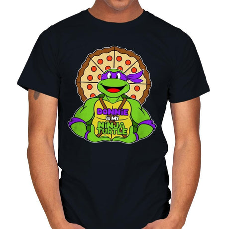 Donnie is my Turtle (My Purple Ninja Turtle) - Mens T-Shirts RIPT Apparel Small / Black
