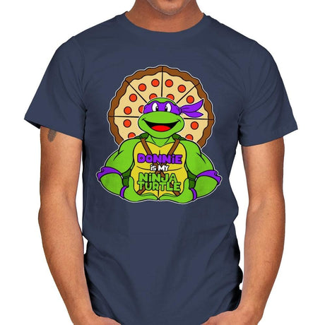 Donnie is my Turtle (My Purple Ninja Turtle) - Mens T-Shirts RIPT Apparel Small / Navy