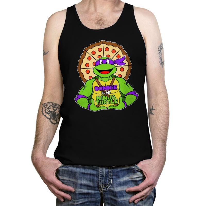 Donnie is my Turtle (My Purple Ninja Turtle) - Tanktop Tanktop RIPT Apparel X-Small / Black