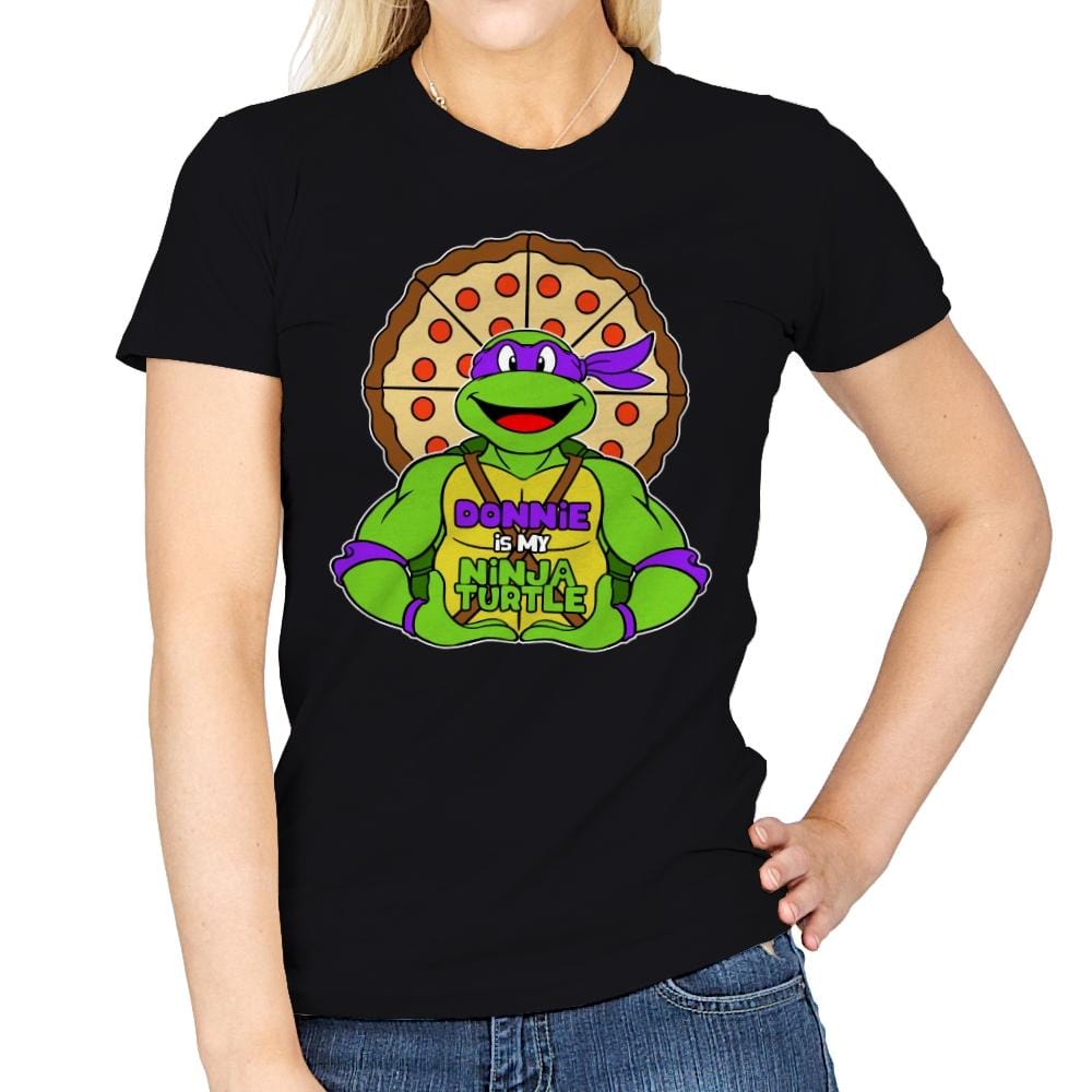 Donnie is my Turtle (My Purple Ninja Turtle) - Womens T-Shirts RIPT Apparel Small / Black
