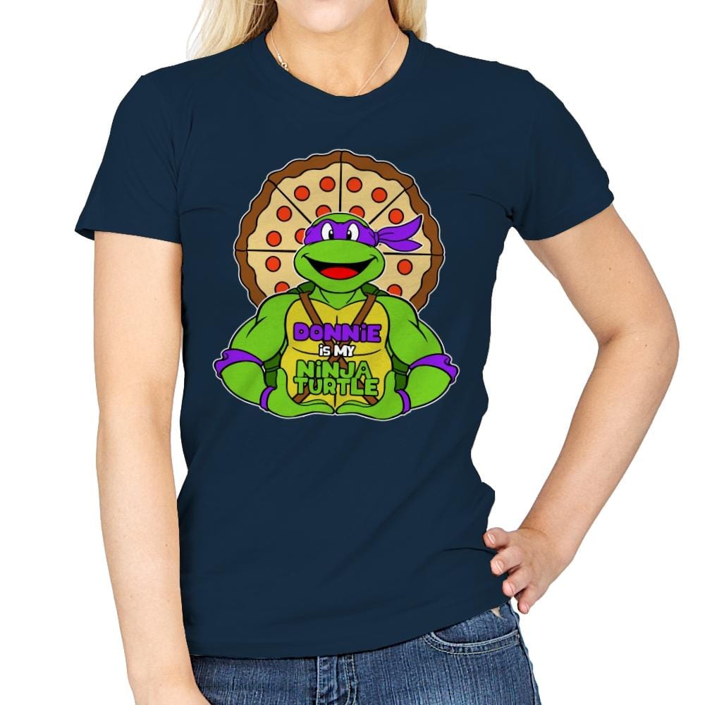 Donnie is my Turtle (My Purple Ninja Turtle) - Womens T-Shirts RIPT Apparel Small / Navy