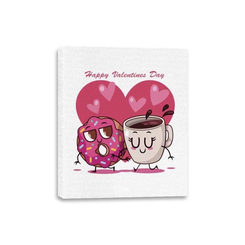 Donut and Coffee Love - Canvas Wraps Canvas Wraps RIPT Apparel 8x10 / White