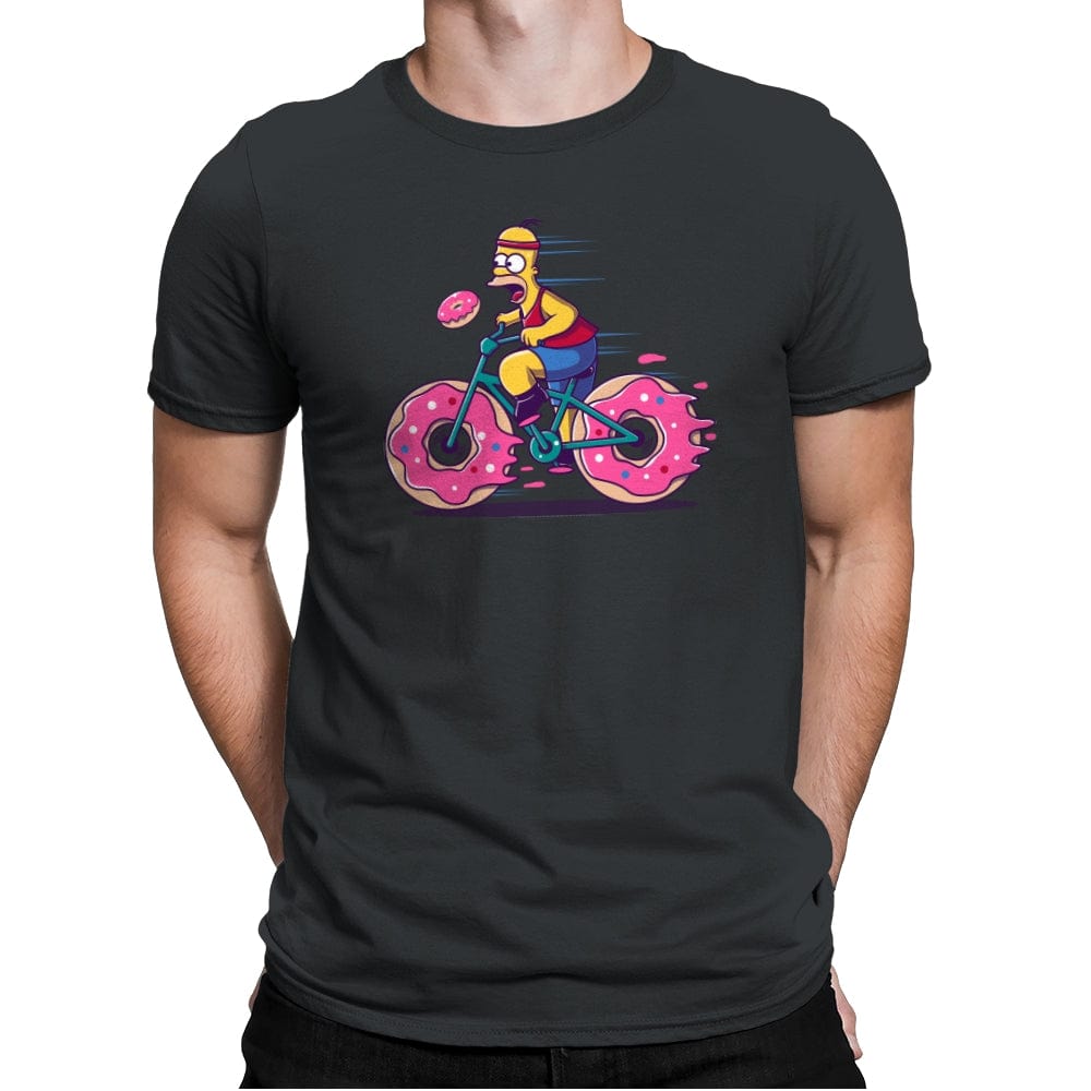 Donut Biking - Mens Premium T-Shirts RIPT Apparel Small / Heavy Metal