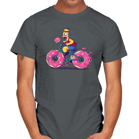 Donut Biking - Mens T-Shirts RIPT Apparel Small / Charcoal