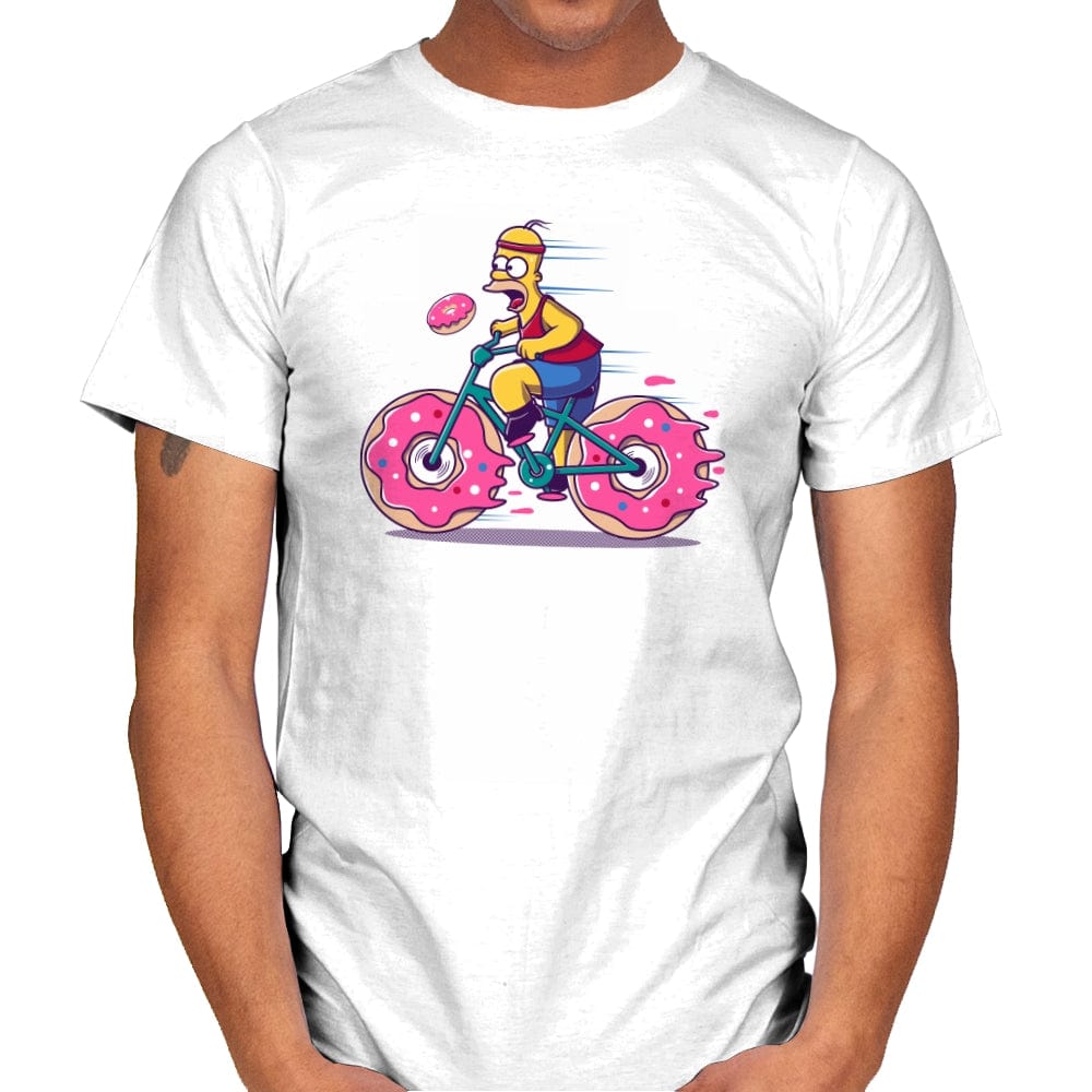 Donut Biking - Mens T-Shirts RIPT Apparel Small / White