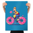 Donut Biking - Prints Posters RIPT Apparel 18x24 / Sapphire