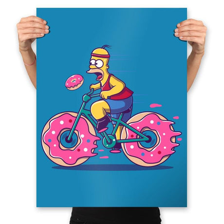 Donut Biking - Prints Posters RIPT Apparel 18x24 / Sapphire