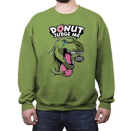Donut Judge the T-Rex - Crew Neck Sweatshirt Crew Neck Sweatshirt RIPT Apparel