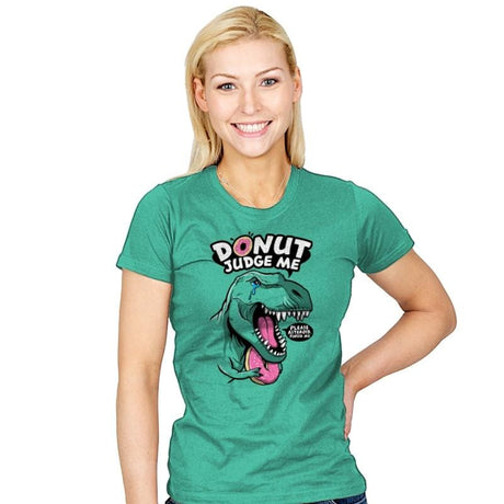 Donut Judge the T-Rex - Womens T-Shirts RIPT Apparel Small / Mint
