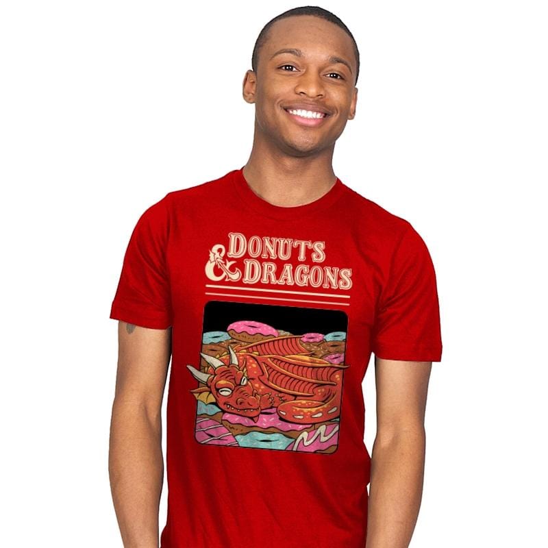 Donuts and Dragons - Mens T-Shirts RIPT Apparel Small / Red