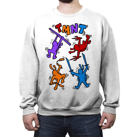 Doodle Ninja - Crew Neck Sweatshirt Crew Neck Sweatshirt RIPT Apparel Small / White
