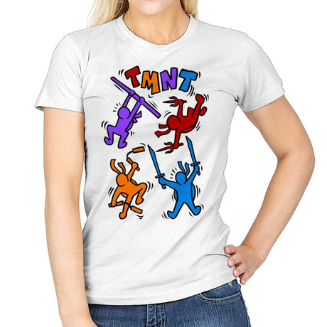 Doodle Ninja - Womens T-Shirts RIPT Apparel Small / White