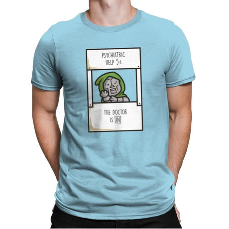 Doom Is In - Mens Premium T-Shirts RIPT Apparel Small / Light Blue