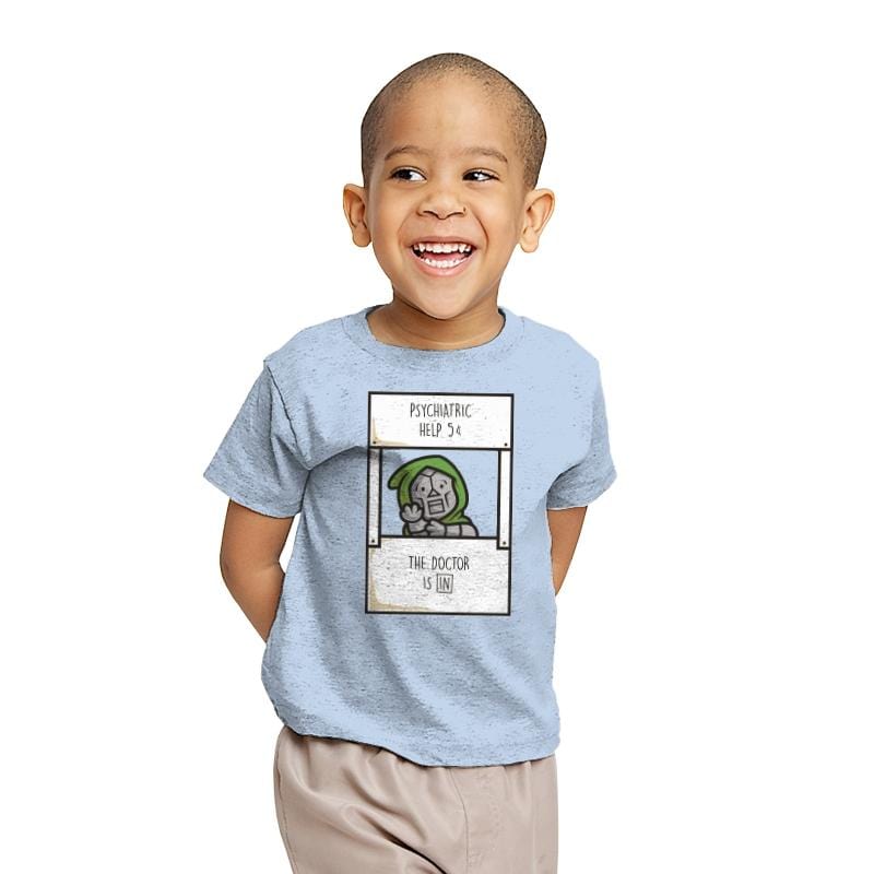 Doom Is In - Youth T-Shirts RIPT Apparel X-small / Light blue