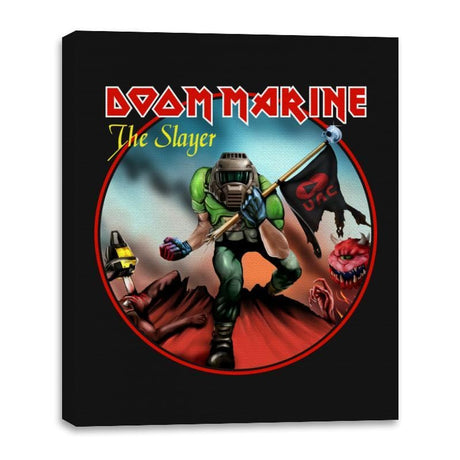 Doom Marine Cover - Canvas Wraps Canvas Wraps RIPT Apparel 16x20 / Black