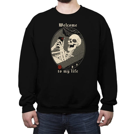 Doom Scrolling - Shirt Club - Crew Neck Sweatshirt Crew Neck Sweatshirt RIPT Apparel Small / Black