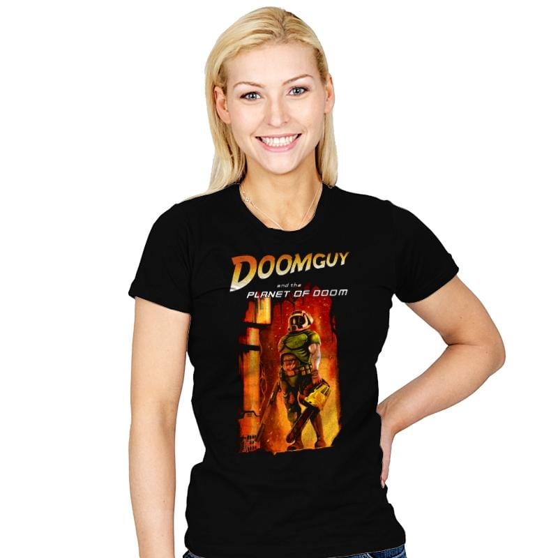 Doomguy and the Planet of Doom - Womens T-Shirts RIPT Apparel