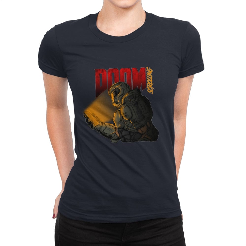 Doomscrolling - Womens Premium T-Shirts RIPT Apparel Small / Midnight Navy
