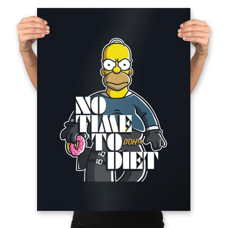 Double 0 D'OH: No Time To Diet - Prints Posters RIPT Apparel 18x24 / Black