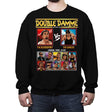 Double Damme - Retro Fighter Series - Crew Neck Sweatshirt Crew Neck Sweatshirt RIPT Apparel Small / Black